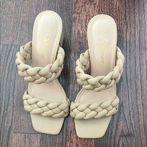Cream Braided Women Shoes